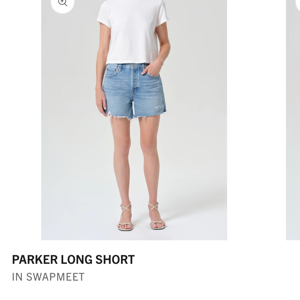 Agolde Parker Long Jean Shorts in Light Blue Swapmeet Wash size 29